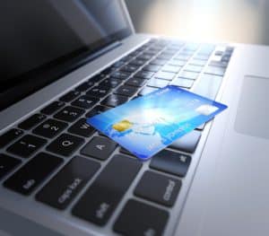 credit card on laptop